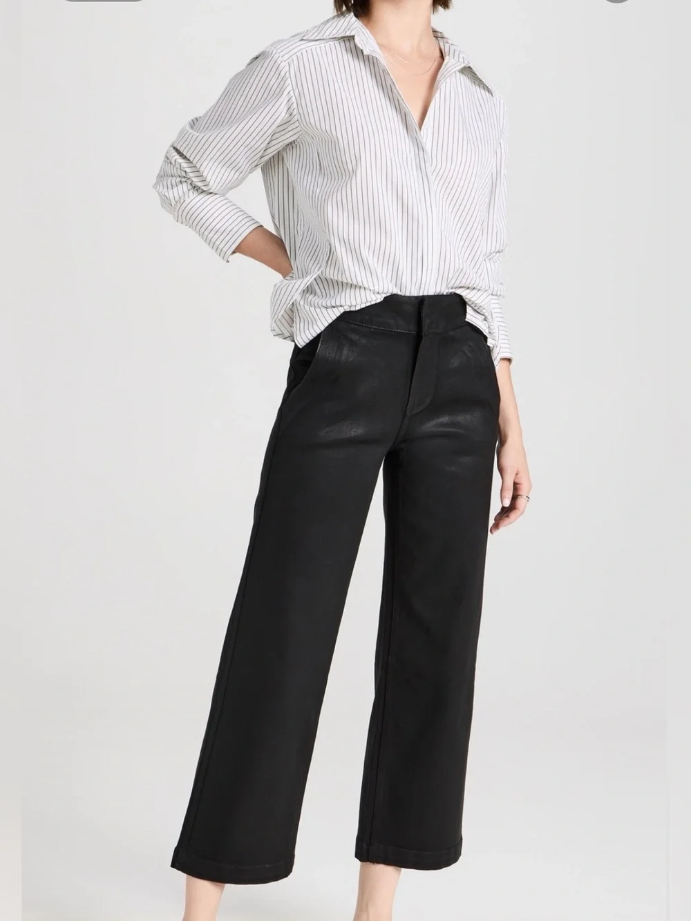 PAIGE Nellie Trouser Wide Leg Coated Pants Size 27 NWOT